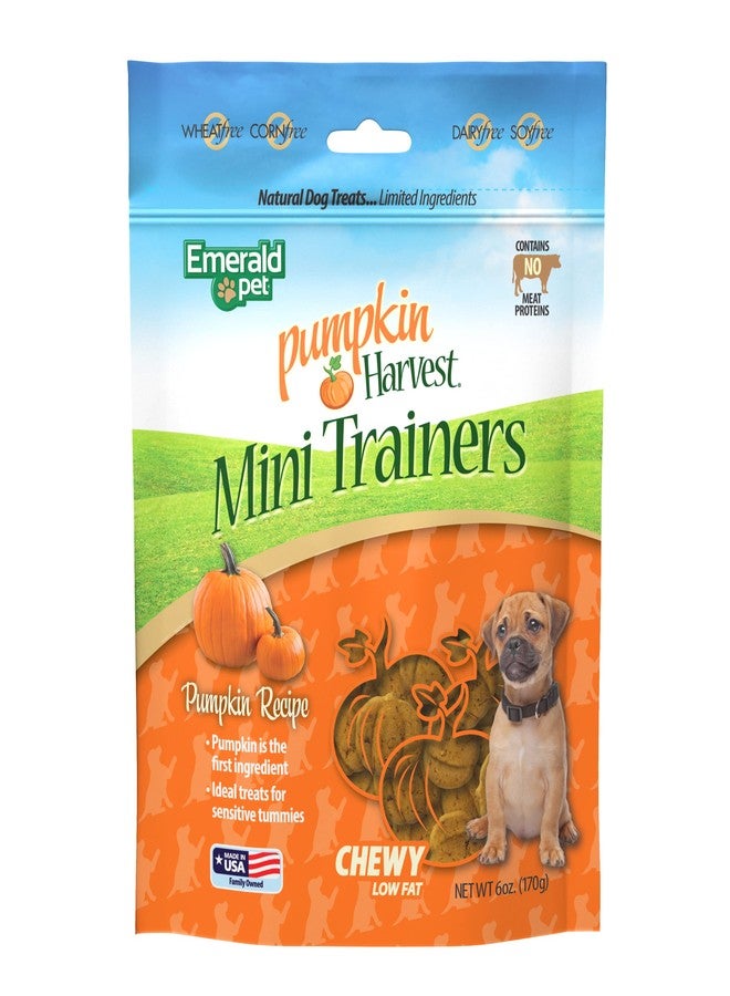 Emerald Pet Pumpkin Mini Trainers Dog Treats, 6 oz - Support Healthy Digestion, Allergen-Friendly, Vegetarian, Low-Fat, Grain Free, Made in USA - Image 1